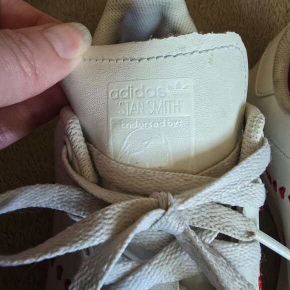 Adidas Stan Smith Heart Stripe White Leather Sneakers size 7 - Picture 8 of 13